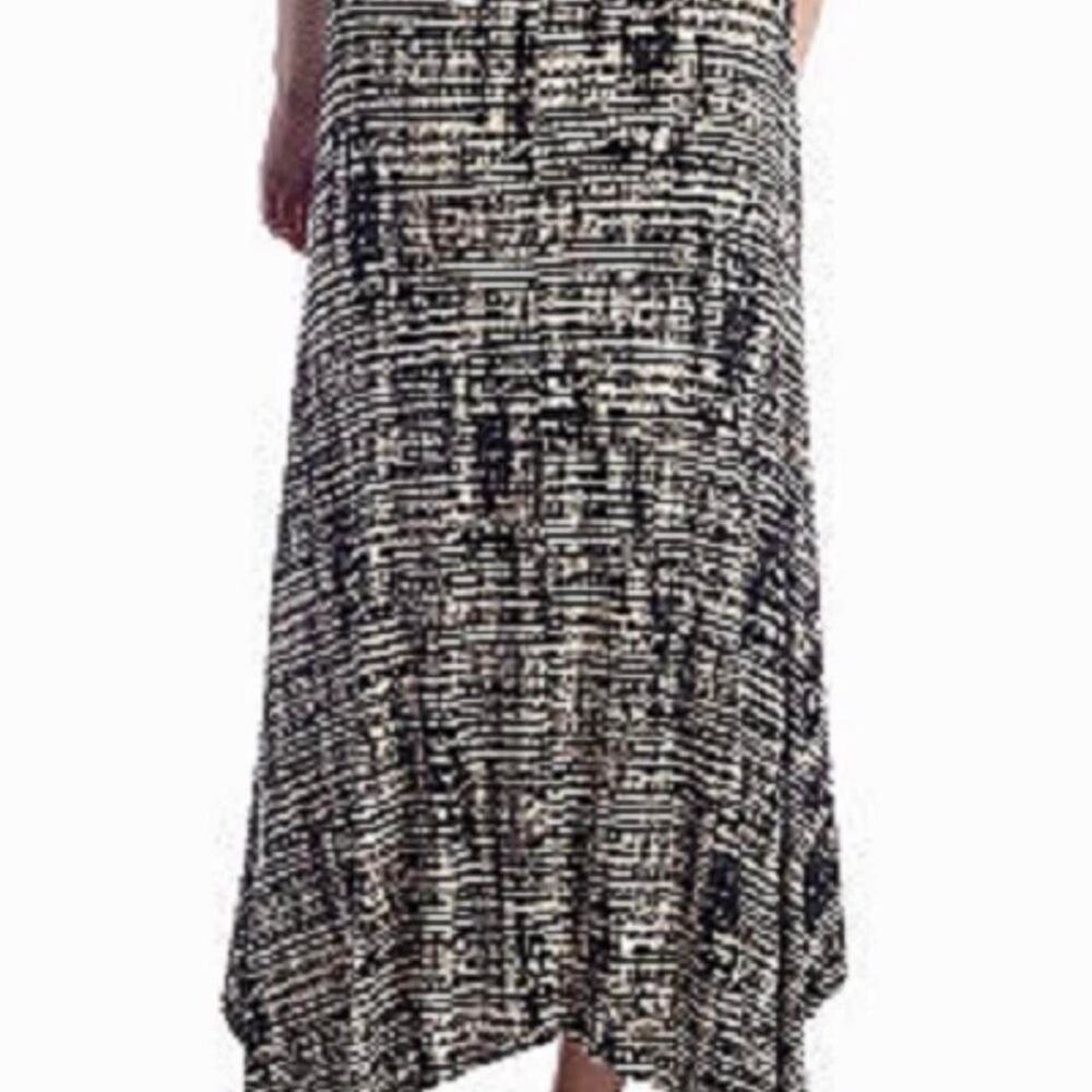 Calvin Klein Women's Asymmetrical Black and White Print Skirt Size 1X
